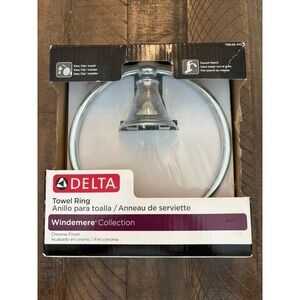 NEW Delta Towel Ring Chrome Windemere Collection‎ 79646-PC Easy Clip